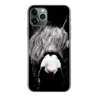 Produktbild von MuchoWow® Handyhülle Schutzhülle Hülle für iPhone 11 Pro Pferd - Porträt - Schwarz - Weiß Silikon Softcase Handy Hülle - Handy