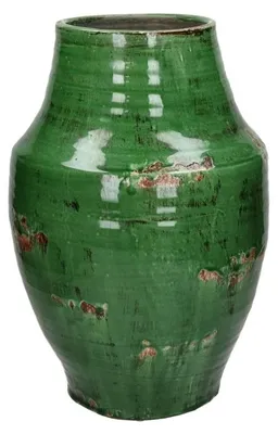 Zdjęcie produktu dla Wazon Pomax Mosku, wykonany z terakoty, kolor zielony, średnica 33 cm, wysokość 48 cm