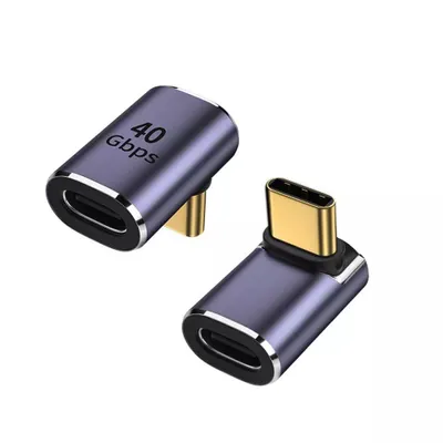 Produktbild von USB4 USB-C 4k OTG Adapter 90°Winkel Stecker Buchse für Monitor Macbook Laptop