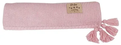 Image de El-Jot Couverture Tricotée Bébé Uni Rose 105x85
