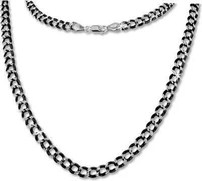 Produktbild von SilberDream Collier 45cm Panzerkette 925 Silber Schmuck silber schwarz SDK21445S