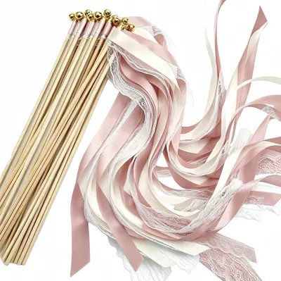 Produktbild von Wands Luftschlangen mit Glöckchen - 30 Stück Seidenfeenstäbe - Für Hochzeiten und Partys - Champagner