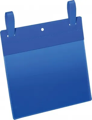 Produktbild von DURABLE Gitterboxtasche, mit Lasche, blau/transparent, DIN A5, quer, 50/VE