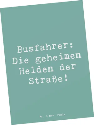 Produktbild von Mr. & Mrs. Panda Postkarte Spruch Busfahrer Helden - Meeresbrise - Geschenk, einzelkarte, Bedanken, Geschenke, bildkarte, Ansichtskarten, Geduld, Aufmerksamkeit