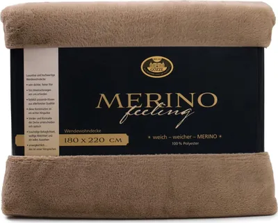 Produktbild von Gözze Wendewohndecke Merino 180 x 220 cm taupe