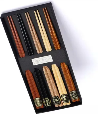 Produktbild von CHPN - Essstäbchen - Essstäbchen - Essstäbchen aus Holz - Besteck - 5 Paar - Essstäbchen - Japanische Essstäbchen. - Sushi - Abendessen - Sashimi - Essen - Asiatisch