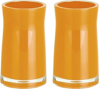 Produktbild von Spirella Zahnputzbecher Zahnbürstenhalter Sydney 7 x 12 cm Orange 2er Set