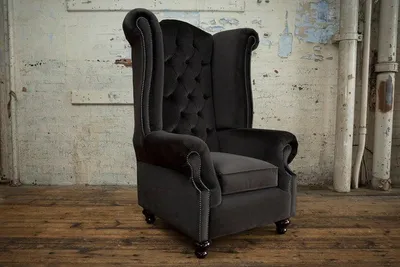 Zdjęcie produktu dla Designerska sofa Chesterfield fotel kanapa tapicerka tekstylna kanapa 1-osobowa fotel skrzydłowy