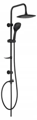 Produktbild von Duschsäule mit Regendusche und Handbrause, Schwarz matt, 96 cm
