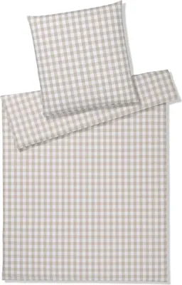 Produktbild von Elegante Web-Perkal-Bettwäsche-Garnitur 7021 Quadro  Farbe Clay Größe 240x220+2x80x80cm