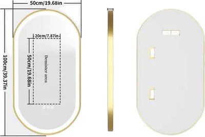 Obrázok produktu pre Kúpeľňové zrkadlo LED, nastaviteľné farby svetla, pamäťová funkcia, 1000X500MM