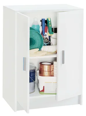 Niedriger Kleiderschrank, 2 Türen, weiß, 59x80x37 cm