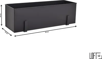 Image de LOFT42 Flora - Pot de fleurs mural grand format - Métal - Noir - 50 x 15 x 15