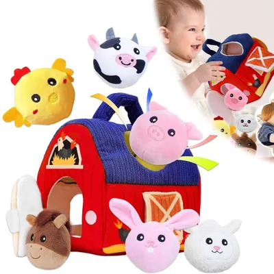 Produktbild von Baby Spielzeug 6-12 Monate, Bauernhof Montessori Sensorikspielzeug 6 Tierrasseln Kinder Motorikspielzeug 1-3 Jahre, Sensorikspielzeug Als Geschenk
