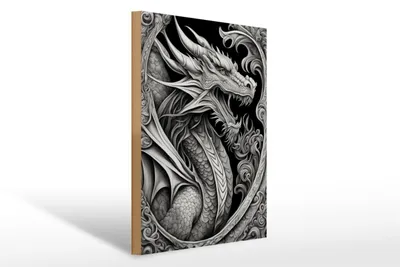 Produktbild von Holzschild 20x30cm Drachentafel