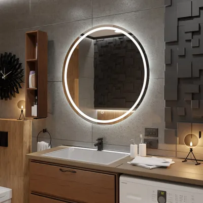 Obrázek produktu pro Kulaté zrcadlo s LED osvětlením a dotykovým spínačem - London - 110 cm