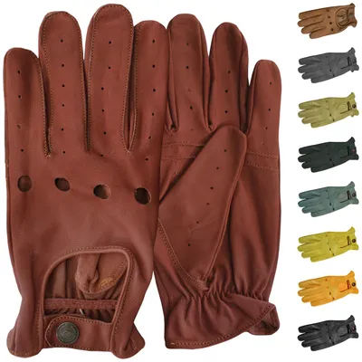 Produktbild von Herren Driving Autofahrer-Handschuhe Lederhandschuhe, Größe:9=L, Farbe:Rotbraun