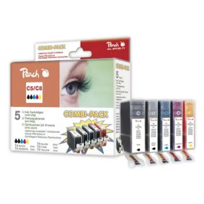 Zdjęcie produktu dla Peach PI100-71, Cyjan, Purpurowy, Żółty, Tusz na bazie pigmentu, 5 szt.