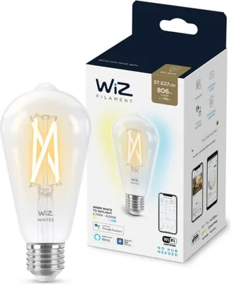 Produktbild von WiZ Filament-Lampe, transparent, 60 W ST64 E27