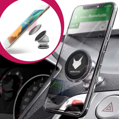 Produktbild von 360° Auto Magnet Kugelkopf Halterung Handy KFZ Halter passend für Universal Silber