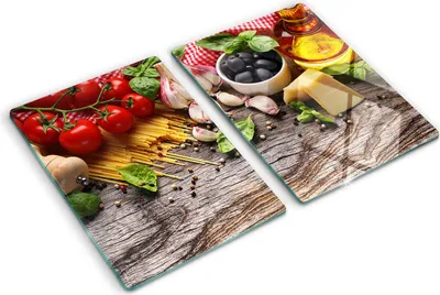 Obrázek produktu pro Kryt varné desky – Kryt na indukční desku – Ochranná skleněná deska – 2x40x52 cm– Skleněné ochranné desky na sporák –Tvrzené sklo –italské jídlo