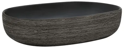 Imagen del producto de vidaXL Lavabo de encimera, gris y negro, ovalado, 59x40x14 cm, de cerámica