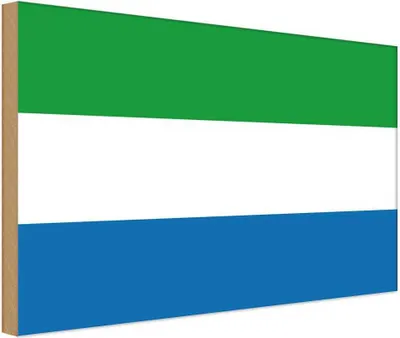 Produktbild von vianmo Holzschild 30x40 cm Sierra Leones Leone Flagge Abenteuer Reisen