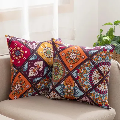 Produktbild von 2er Set Kissenbezug 80 x 80 cm, 100% Baumwolle, mit Reißverschluss