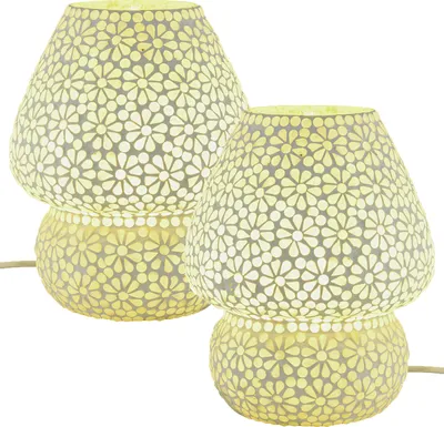 Image de 2er Set Boho Déco Lampe de Table Chevet Mosaïque Luminaire Lampe