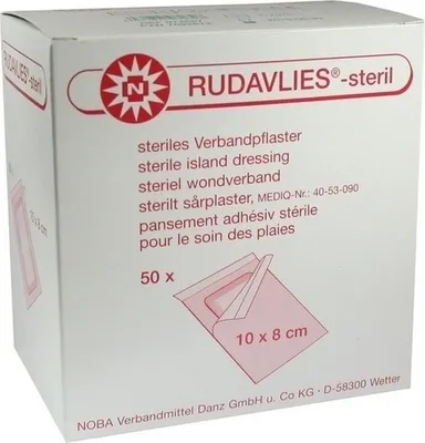 Obrázok produktu pre NOBA Rudavlies sterilné náplasti na rany 50 kusov 10 cm x 8 cm
