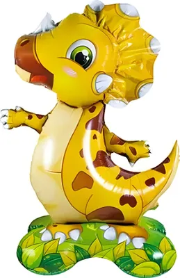 Image de Ballon en plastique Représentant 3D, dinosaure jaune env. 38*60 cm