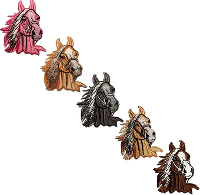 Produktbild von Pferd Hengst Tier - Aufnäher, Bügelbild, Aufbügler, Applikationen, Patches, Flicken, Zum Aufbügeln, Größe: 7,3 x 9 cm