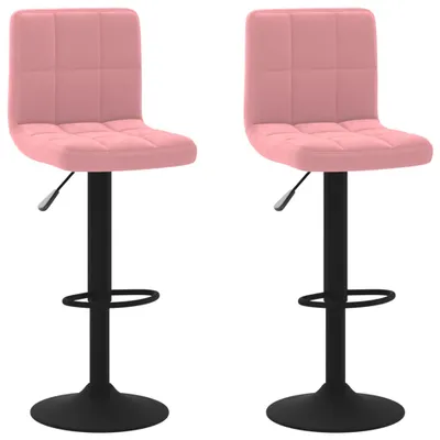 Image de vidaXL Tabouret de bar 2 pcs velours rose