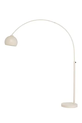 Produktbild von SalesFever Bogenlampe Beige 208 cm mit Marmorfuß & Metallschirm Ø30 cm | Höhenverstellbare Stehlampe mit Dimmer