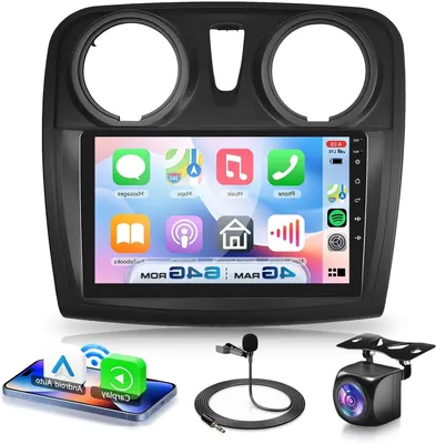 Productafbeelding van Android Autoradio voor Renault Dacia Sandero – 9 Inch HD Touchscreen – Android 15 – Draadloze CarPlay en GPS
