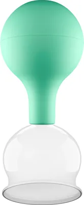 Produktbild von Pulox Schröpfglas aus Echtglas inkl. Saugball - 5,2 cm in Grün