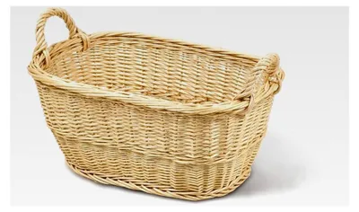 Produktbild von Ovaler Wäschekorb, Hellbraun, T 54cm x B 38cm x H 23/29cm