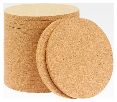 Produktbild von 20 Stück runde Korkuntersetzer, 10 cm, wiederverwendbar, saugfähig, 3 mm dick, für Haus, Büro, Bar und Restaurant