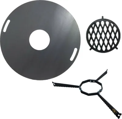 Produktbild von Komplettset - Feuerplatte 100cm 6mm + Abstandshalter + Grilleinsatz #201