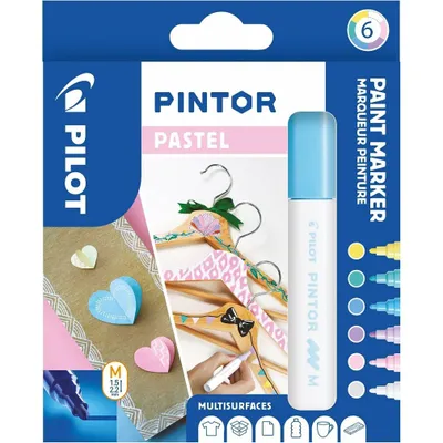 Immagine prodotto di Pilot 4161S6P Pennarello creativo Pintor Pastel - M, 6 pezzi assortiti