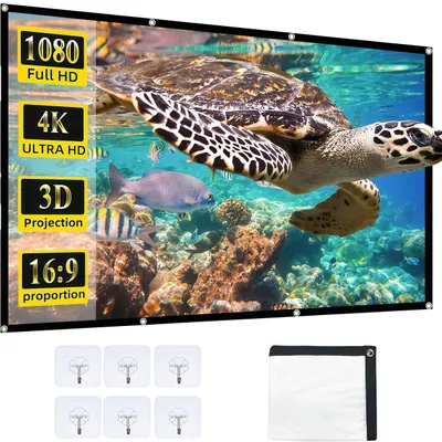 Produktbild von Projektor-Leinwand, 84 Zoll Heimkino Beamer Leinwand, 16:9 HD, High-Density-Fasermaterial 4K Projektor-Bildschirm