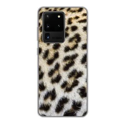 Produktbild von MuchoWow® Handyhülle Schutzhülle Hülle für Samsung Galaxy S20 Ultra Nahaufnahme Mantel Leopard Silikon Softcase Handy Hülle - Karteninhaber