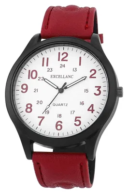 Produktbild von Excellanc Herrenuhr mit Band aus Kunstleder in verschiedenen Farben