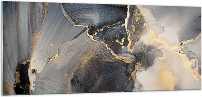 Produktbild von Bilder auf glas - Einteilig - Dunkel Abstraktion Gold - 100x40cm - Glasbilder - Wandbilder - Bilder - zum Aufhängen bereit - Wanddekoration aus Glas - Glas Bilder - Wandbild auf Glas - GAB100x40-4824