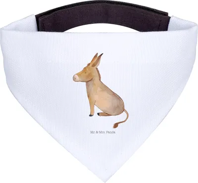 Produktbild von Mr. & Mrs. Panda Halstuch Esel - Weiß - Geschenk, Erfolg, Mut, Weisheit, Ziel, Hund, Zuversicht, Lustige Sprüche, Für Hunde, Hunde-Halstuch