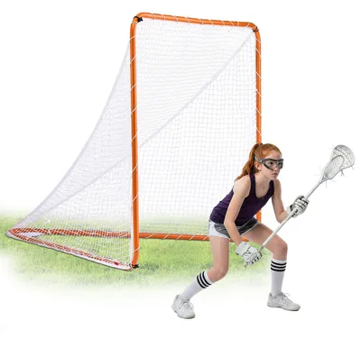 Obrázok produktu pre VEVOR Lacrosse Goal, 6' x 6' lakrosová sieť, tréningové zariadenie na lakros na dvore s oceľovým rámom, prenosná lakrosová bránka s taškou na prenášanie, rýchle a jednoduché nastavenie, ideálna pre tréning mládeže a dospelých, oranžová