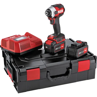 Image de Visseuse à percussion FLEX 18V - 2 batteries 5.0 Ah + chargeur + réserve d'embouts + L-BOXX - 520771