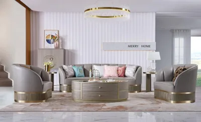Produktbild von Design Einrichtung Möbel Sofagarnitur 3+1 Sitzer Couch Polster Set Ledersofa