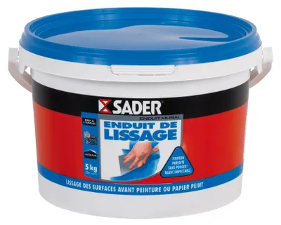 Image de Enduit Lissage Sader Pâte 1.5kg Lissage Parfait, Prêt à L'emploi - Sader