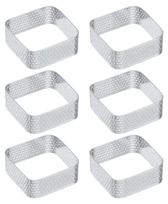 Produktbild von Kuchenringe - 6 Stück Set aus Edelstahl - Backformen für Gebäck und Desserts - 5,08 x 5,08 cm Silberfarben